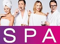 Plakat reklamujący spektakl pt. SPA czyli Salon Ponętnych Alternatyw